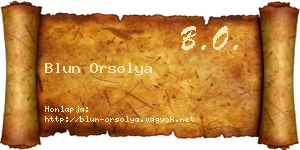 Blun Orsolya névjegykártya